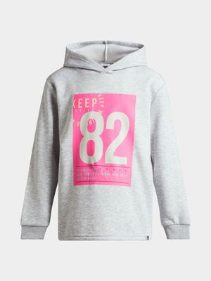 Girls TS Graphic Grey Melange Hoody