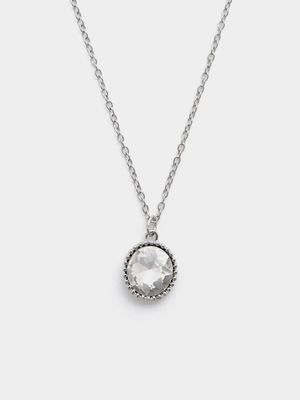 Jet Women's Silver Pendant Necklace