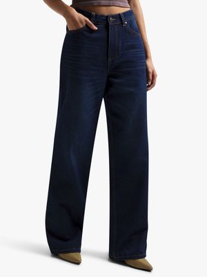 Women's Dark Wash Wide Leg Jeans