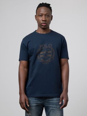 Men's Polo Navy Crest Embroided T-Shirt