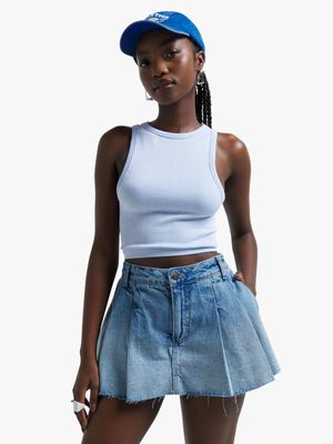 Women's Mid Wash Pleated Mini Skort