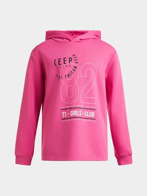 Girls TS Keep Active Graphic Magenta Hoody