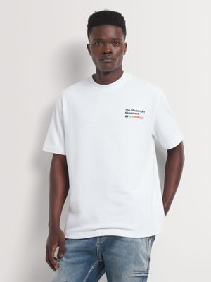 Men's Markham Fleece Art White Graphic T-Shirt