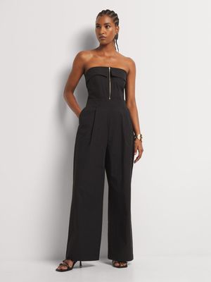 Cotton Blend Utility Jumpsuit