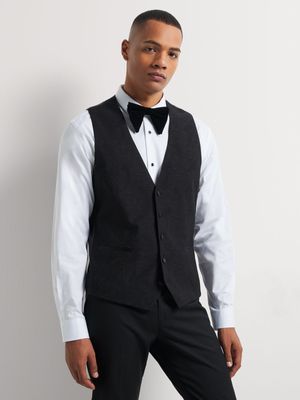 Men's Markham Skinny Brocade TUX Black Waistcoat