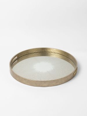 Sunrays Round Tray Silver 45cm