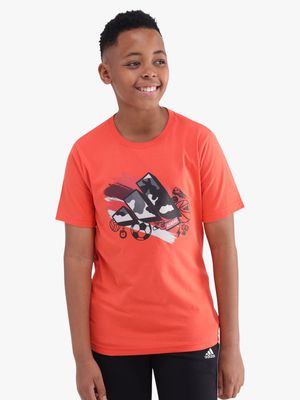 Boys adidas Graphic Red Tee