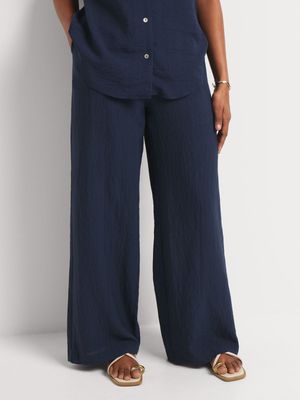 Rope Belt Wide Leg Washer Pants