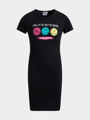 Jet Older Girls Black Smiley Body Dress