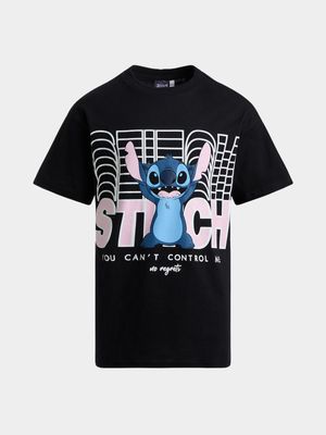 Jet Older Girls Black Stitch Oversize T-Shirt