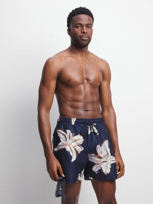 Jet Men's Navy Floral Swim Shorts