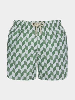 Men's Granadilla Green Mid-Length Tessa Swimshorts