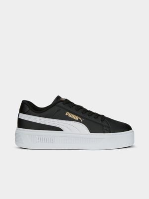 Women's Puma Smash Platform v3 Black/White Sneakers