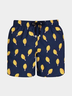 Men's Granadilla Navy Mid-Length Lolly Swimshorts