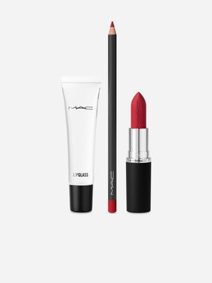 MAC Claim To Fame Lip Trio: Ruby Woo Gift Set