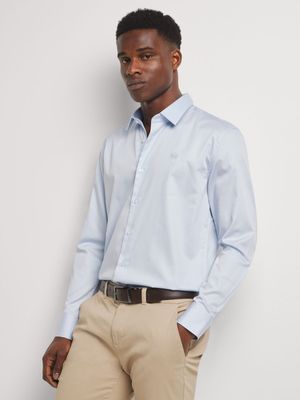 Fabiani Men's Blue Cotton Sateen Shirt