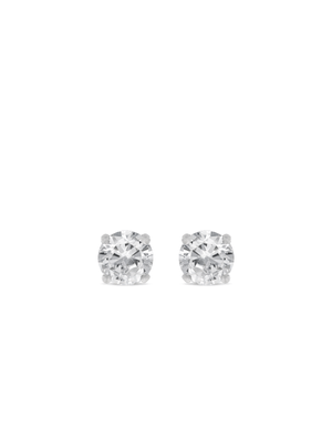 Classic Sterling Silver Round Cubic Zirconia Stud Earrings