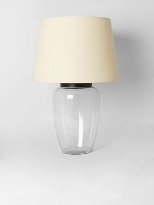 Natural Shade Clear Glass Table Lamp 59cm