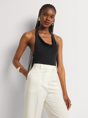 Draped Halterneck Bodysuit