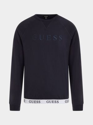 Men's Guess Smart Blue Round Neck Sweater