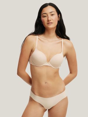 Women's Cotton On Beige Ultimate Comfort Push Up2 T-shirt Bra