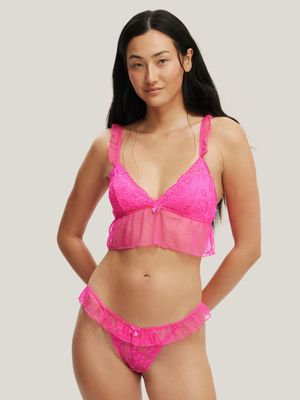 Women's Cotton On Pink Holly Lace Longline Bralette