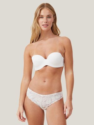 Women's Cotton On White Everyday Strapless Lightly Lined T-shirt Bra