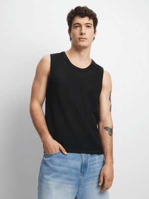 Men's Cotton On Black Knit Tank Top