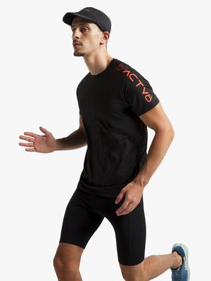 Mens TS-ACTV8 Performance Black Short Sleeve Tee