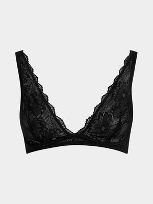 Single Lace Deep Plunge Soft Cup Bra 34B - 38D