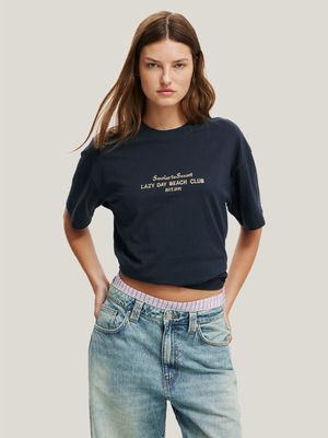 Women's Cotton On Navy The Boxy Graphic T-shirt