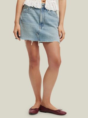 Women's Cotton On Blue Original Denim Mini Skirt