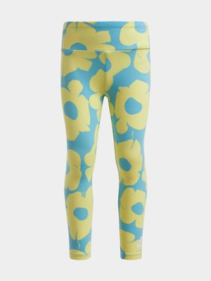 Girls Toddler Nike Floral Yellow/Blue Leggings