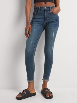 News Denim Rip & Repair Hem Super Skinny Jeans