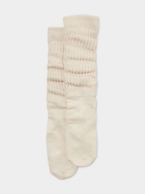 Women's Cotton On Cream 90 S Scrunch Socks