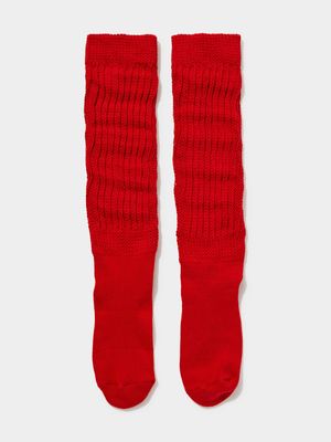 Women's Cotton On Red 90 S Scrunch Socks