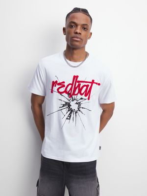 Redbat Men's White Graphic T-Shirt