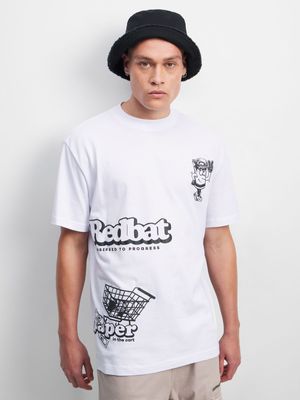 Redbat Men's White Relaxed T-Shirt