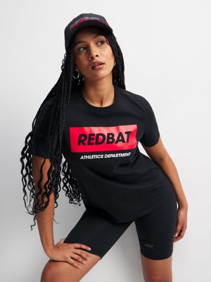 Redbat Athletics Women's Black Graphic T-Shirt