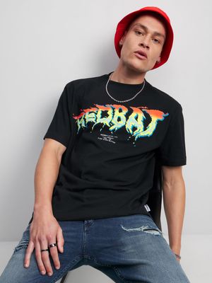 Redbat Athletics Men's Black Relaxed T-Shirt