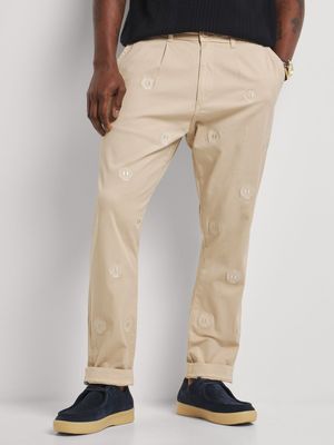 Fabiani Men's Stone Embroidered Chino Trouser