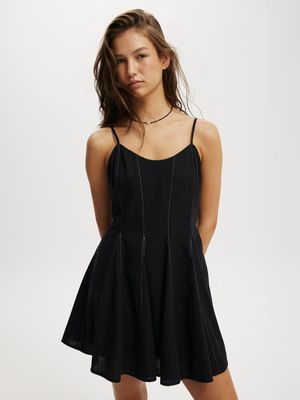 Women's Cotton On Black Kelly Godet Hem Mini Dress