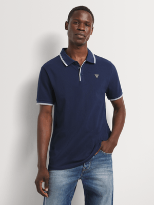 Men's Guess Blue Tipped Core Cave Polo