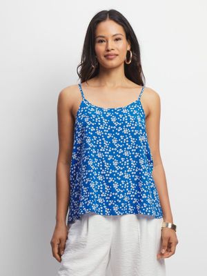 Jet Women's Blue Daisy Print Camisole Top