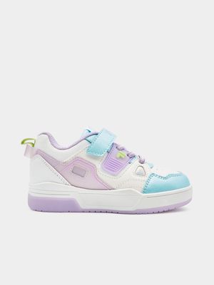 Junior Pre-School Em Lights White/Purple/Blue Sneakers