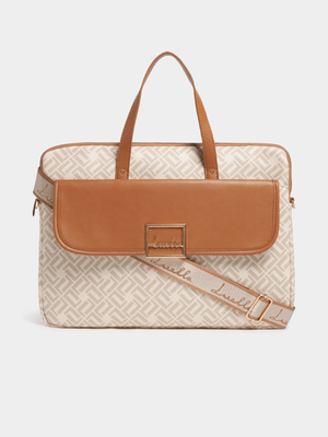 Luella Front Pocket Webbing Strap Laptop Bag