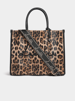 Luella Embroidered Leopard Medium Tote Bag