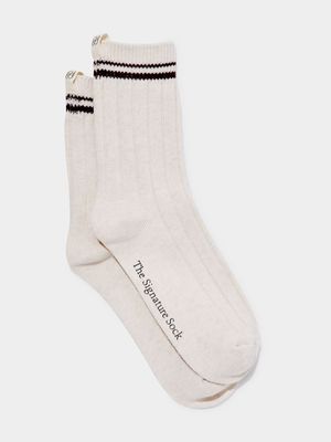 Women's Cotton On Beige The Signature Crew Socks