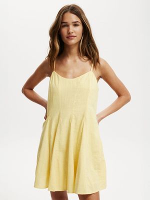 Women's Cotton On Yellow Kelly Godet Hem Mini Dress