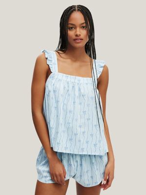 Women's Cotton On Blue Woven Babydoll Cami Set